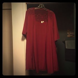 Eloise wine red bathrobe from Atnhropologie NWOT